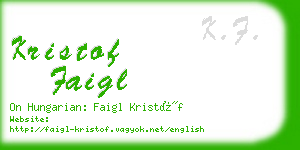 kristof faigl business card